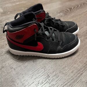 Nike Kids Black and Red High-Top Sneakers